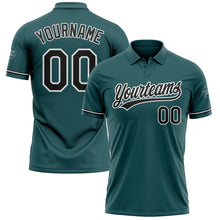 Laden Sie das Bild in den Galerie-Viewer, Custom Midnight Green Black-White Performance Vapor Golf Polo Shirt