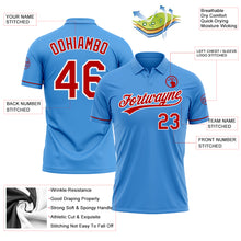 Load image into Gallery viewer, Custom Powder Blue Red-White Performance Vapor Golf Polo Shirt