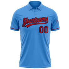 Load image into Gallery viewer, Custom Powder Blue Red-Navy Performance Vapor Golf Polo Shirt