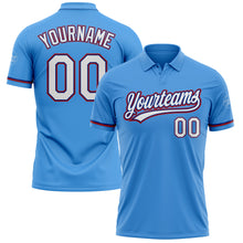 Load image into Gallery viewer, Custom Powder Blue White Royal-Red Performance Vapor Golf Polo Shirt