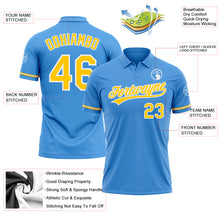 Загрузить изображение в средство просмотра галереи, Custom Powder Blue Yellow-White Performance Vapor Golf Polo Shirt