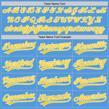 Загрузить изображение в средство просмотра галереи, Custom Powder Blue Yellow-White Performance Vapor Golf Polo Shirt