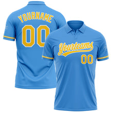Загрузить изображение в средство просмотра галереи, Custom Powder Blue Yellow-White Performance Vapor Golf Polo Shirt