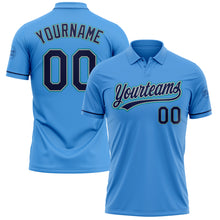 Load image into Gallery viewer, Custom Powder Blue Navy Gray-Teal Performance Vapor Golf Polo Shirt
