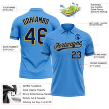Charger l'image dans la galerie, Custom Powder Blue Navy-Old Gold Performance Vapor Golf Polo Shirt