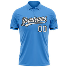 Загрузить изображение в средство просмотра галереи, Custom Powder Blue White-Black Performance Vapor Golf Polo Shirt