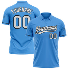 Загрузить изображение в средство просмотра галереи, Custom Powder Blue White-Black Performance Vapor Golf Polo Shirt