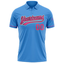 Загрузить изображение в средство просмотра галереи, Custom Powder Blue Pink-Black Performance Vapor Golf Polo Shirt