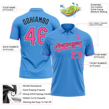 Загрузить изображение в средство просмотра галереи, Custom Powder Blue Pink-Black Performance Vapor Golf Polo Shirt