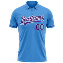 Загрузить изображение в средство просмотра галереи, Custom Powder Blue Purple-White Performance Vapor Golf Polo Shirt