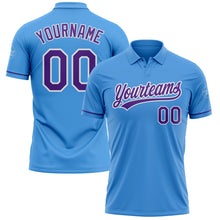Загрузить изображение в средство просмотра галереи, Custom Powder Blue Purple-White Performance Vapor Golf Polo Shirt