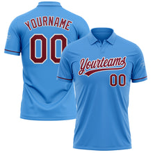 Load image into Gallery viewer, Custom Powder Blue Crimson-White Performance Vapor Golf Polo Shirt