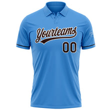 Загрузить изображение в средство просмотра галереи, Custom Powder Blue Brown-White Performance Vapor Golf Polo Shirt