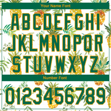 Laden Sie das Bild in den Galerie-Viewer, Custom White Kelly Green-Gold 3D Pattern Design Pineapples Performance Golf Polo Shirt