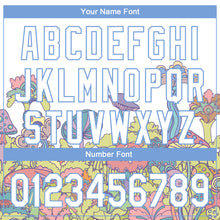 Laden Sie das Bild in den Galerie-Viewer, Custom White Light Blue 3D Pattern Design Colorful Flowers And Mushrooms Psychedelic Hallucination Performance Golf Polo Shirt