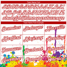 Загрузить изображение в средство просмотра галереи, Custom White Red 3D Pattern Design Colorful Bright Ink Splashes Performance Golf Polo Shirt