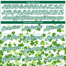 Laden Sie das Bild in den Galerie-Viewer, Custom White Kelly Green 3D Pattern Design St.Patrick's Day Performance Golf Polo Shirt