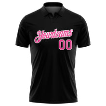 Загрузить изображение в средство просмотра галереи, Custom Black Pink-White 3D American Flag With Pink Ribbon Breast Cancer Awareness Month Women Health Care Support Performance Golf Polo Shirt