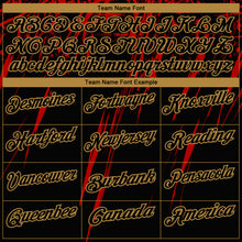 Charger l'image dans la galerie, Custom Black Old Gold-Red 3D Pattern Design Sharp Shape Performance Golf Polo Shirt