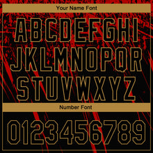 Charger l'image dans la galerie, Custom Black Old Gold-Red 3D Pattern Design Sharp Shape Performance Golf Polo Shirt