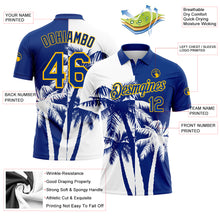 Загрузить изображение в средство просмотра галереи, Custom White Royal-Gold 3D Pattern Design Hawaii Coconut Trees Performance Golf Polo Shirt