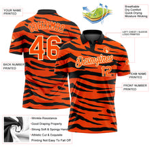 Загрузить изображение в средство просмотра галереи, Custom Orange Cream-Black 3D Pattern Design Tiger Print Performance Golf Polo Shirt