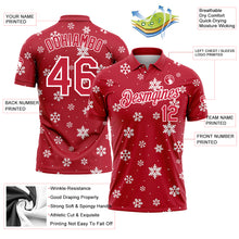 Загрузить изображение в средство просмотра галереи, Custom Red White 3D Christmas Snowflakes Performance Golf Polo Shirt