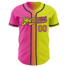 Загрузить изображение в средство просмотра галереи, Custom Neon Yellow Pink-Black Authentic Gradient Fashion Baseball Jersey