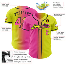 Загрузить изображение в средство просмотра галереи, Custom Neon Yellow Pink-Black Authentic Gradient Fashion Baseball Jersey