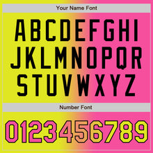 Загрузить изображение в средство просмотра галереи, Custom Neon Yellow Pink-Black Authentic Gradient Fashion Baseball Jersey