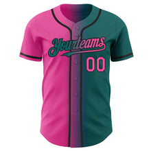 Загрузить изображение в средство просмотра галереи, Custom Teal Pink-Black Authentic Gradient Fashion Baseball Jersey