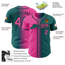 Загрузить изображение в средство просмотра галереи, Custom Teal Pink-Black Authentic Gradient Fashion Baseball Jersey