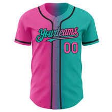 Загрузить изображение в средство просмотра галереи, Custom Aqua Pink-Black Authentic Gradient Fashion Baseball Jersey