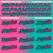 Загрузить изображение в средство просмотра галереи, Custom Aqua Pink-Black Authentic Gradient Fashion Baseball Jersey
