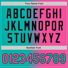 Загрузить изображение в средство просмотра галереи, Custom Aqua Pink-Black Authentic Gradient Fashion Baseball Jersey