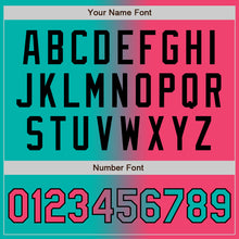 Загрузить изображение в средство просмотра галереи, Custom Aqua Neon Pink-Black Authentic Gradient Fashion Baseball Jersey