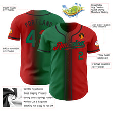Загрузить изображение в средство просмотра галереи, Custom Red Kelly Green-Black Authentic Gradient Fashion Baseball Jersey