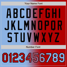 Charger l'image dans la galerie, Custom Light Blue Red-Black Authentic Gradient Fashion Baseball Jersey