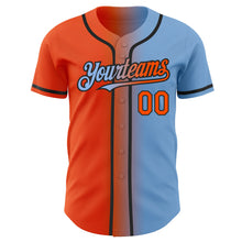 Charger l'image dans la galerie, Custom Light Blue Orange-Black Authentic Gradient Fashion Baseball Jersey