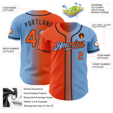 Charger l'image dans la galerie, Custom Light Blue Orange-Black Authentic Gradient Fashion Baseball Jersey