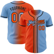 Charger l'image dans la galerie, Custom Light Blue Orange-Black Authentic Gradient Fashion Baseball Jersey