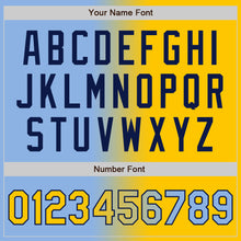 Загрузить изображение в средство просмотра галереи, Custom Light Blue Yellow-Navy Authentic Gradient Fashion Baseball Jersey