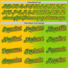 Load image into Gallery viewer, Custom Neon Green Yellow-Navy Authentic Gradient Fashion Baseball Jersey