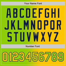 Load image into Gallery viewer, Custom Neon Green Yellow-Navy Authentic Gradient Fashion Baseball Jersey