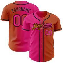 Загрузить изображение в средство просмотра галереи, Custom Texas Orange Hot Pink-Black Authentic Gradient Fashion Baseball Jersey