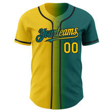 Charger l'image dans la galerie, Custom Teal Yellow-Black Authentic Gradient Fashion Baseball Jersey