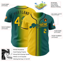 Charger l'image dans la galerie, Custom Teal Yellow-Black Authentic Gradient Fashion Baseball Jersey