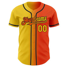 Laden Sie das Bild in den Galerie-Viewer, Custom Orange Yellow-Black Authentic Gradient Fashion Baseball Jersey