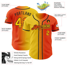 Laden Sie das Bild in den Galerie-Viewer, Custom Orange Yellow-Black Authentic Gradient Fashion Baseball Jersey
