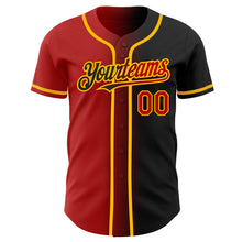 Загрузить изображение в средство просмотра галереи, Custom Black Red-Gold Authentic Gradient Fashion Baseball Jersey